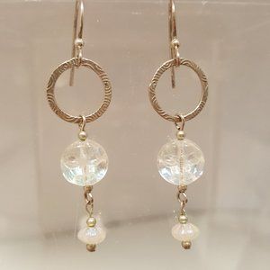 iridescent moon drop earrings